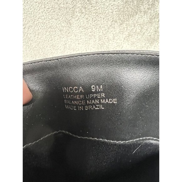 Vtg Steve Madden Women’s Size 9M Incca Wedge Boots Black Leather Pull On Buckles - Picture 9 of 9